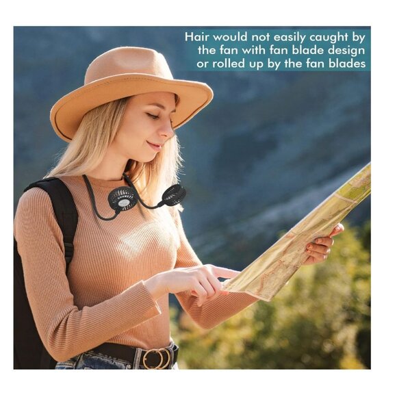 COMLIFE Portable Neck Fan, 2600mAh Battery Operated Ultra Quiet Hands Free USB F - Picture 5 of 6